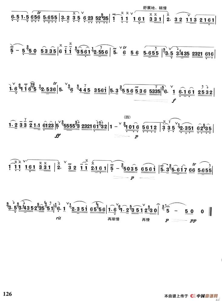 二泉映月（箫独奏曲、刘群强移植版）二胡曲谱（图2）
