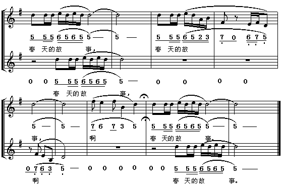 春天的故事（简谱/五线谱对照）钢琴曲谱（图2）
