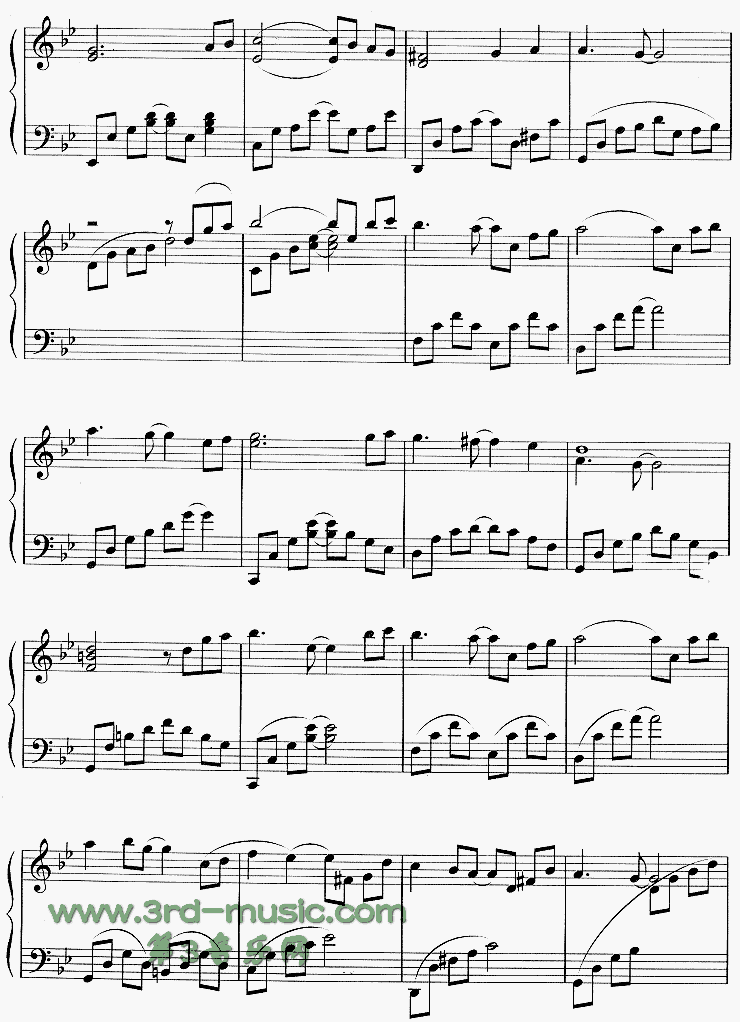 从开始到现在（韩剧《冬日恋歌》主题曲）[钢琴曲谱]钢琴曲谱（图3）