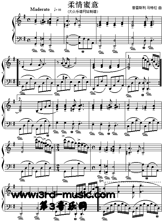 柔情蜜意[钢琴曲谱]钢琴曲谱（图1）