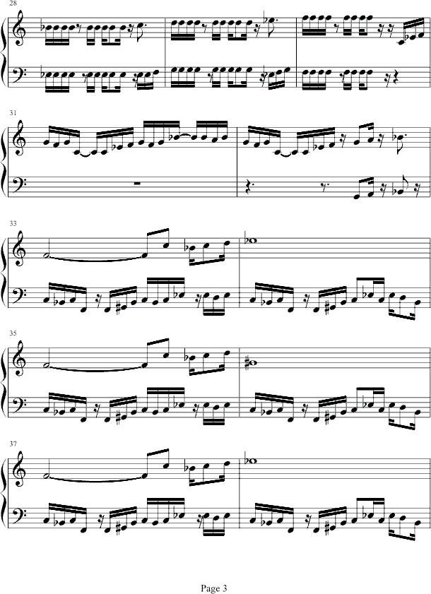 游戏---魂斗罗钢琴曲谱（图3）