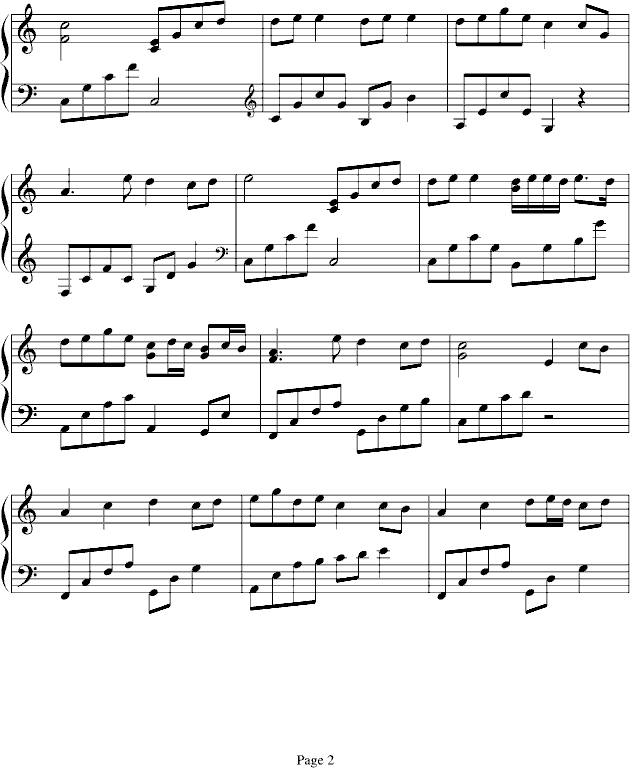 暖暖钢琴曲谱（图2）