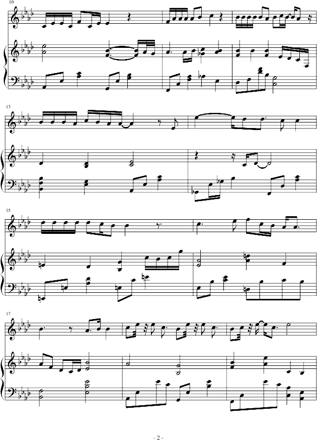 落叶归根钢琴曲谱（图2）