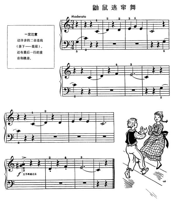 鼬鼠逃窜舞钢琴曲谱（图1）