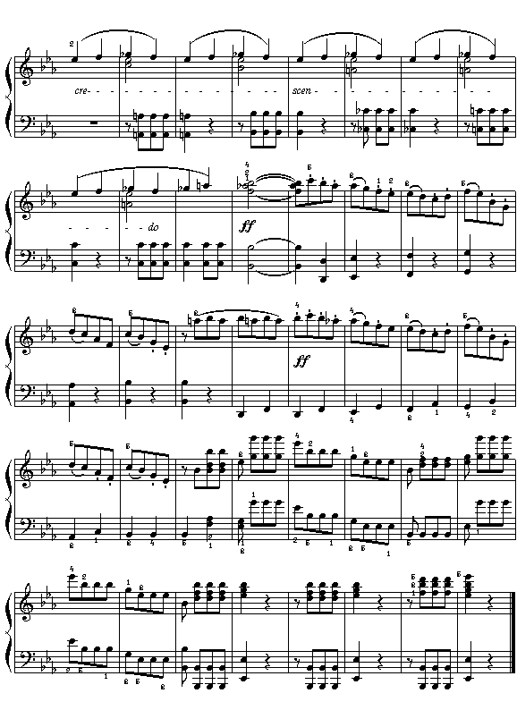 (德)贝多芬：《命运交响乐》第一乐章钢琴曲谱（图3）
