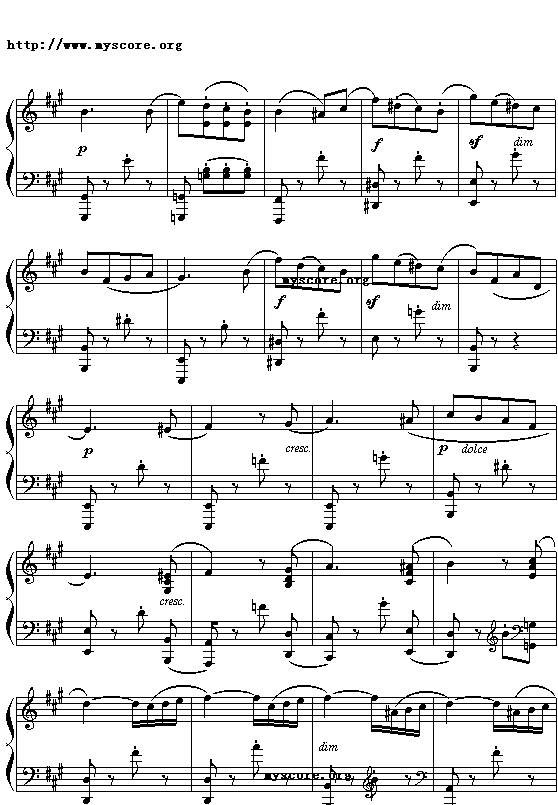 （德）门德尔松：春之歌钢琴曲谱（图2）