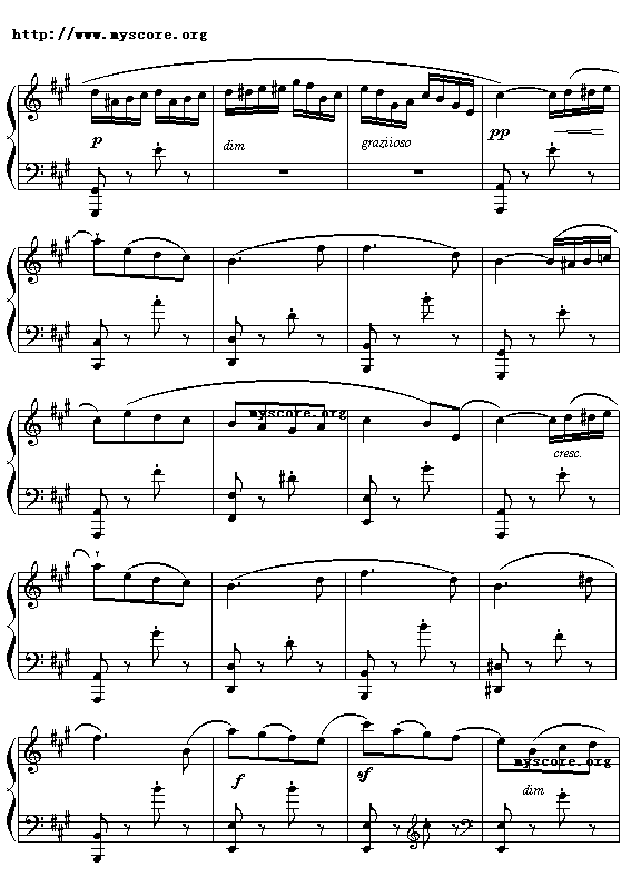 （德）门德尔松：春之歌钢琴曲谱（图3）