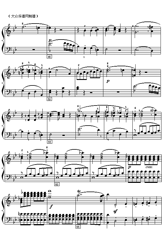 (奥)莫扎特：第40交响乐第一乐章钢琴曲谱（图3）