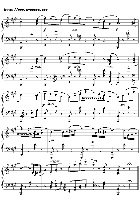 （德）门德尔松：春之歌钢琴曲谱（图4）