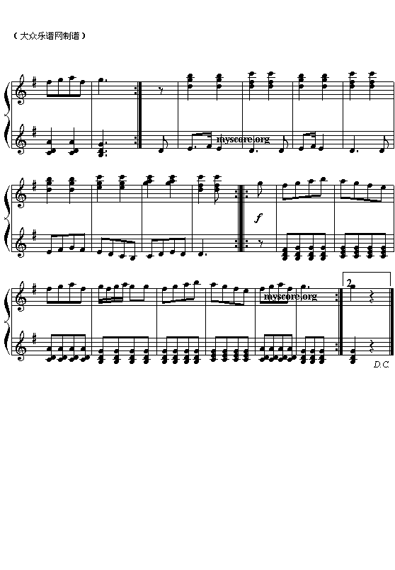 (法)比才歌剧“阿莱城姑娘”选曲：青年进行曲钢琴曲谱（图2）