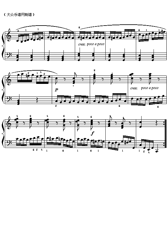 (奥)莫扎特:小星星主题及三个变奏钢琴曲谱（图4）