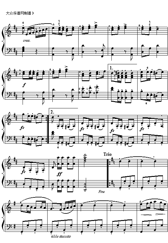 (奥)舒伯特：军队进行曲钢琴曲谱（图3）