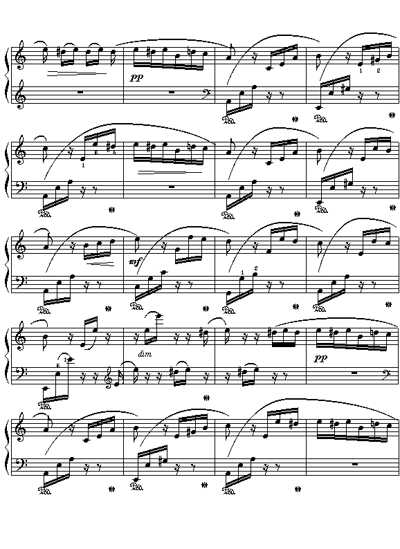 (德)贝多芬：献给爱丽丝（片断）钢琴曲谱（图3）