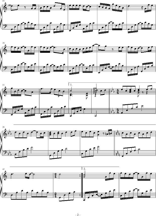 西界钢琴曲谱（图2）
