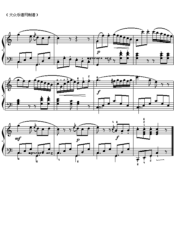 (奥)莫扎特：回旋曲钢琴曲谱（图2）