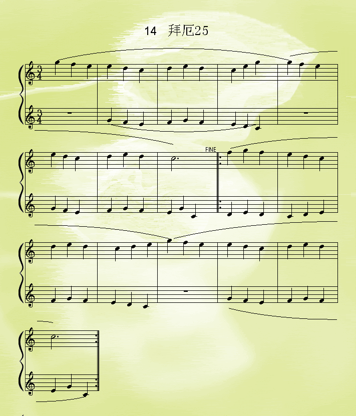 拜厄25钢琴曲谱（图1）