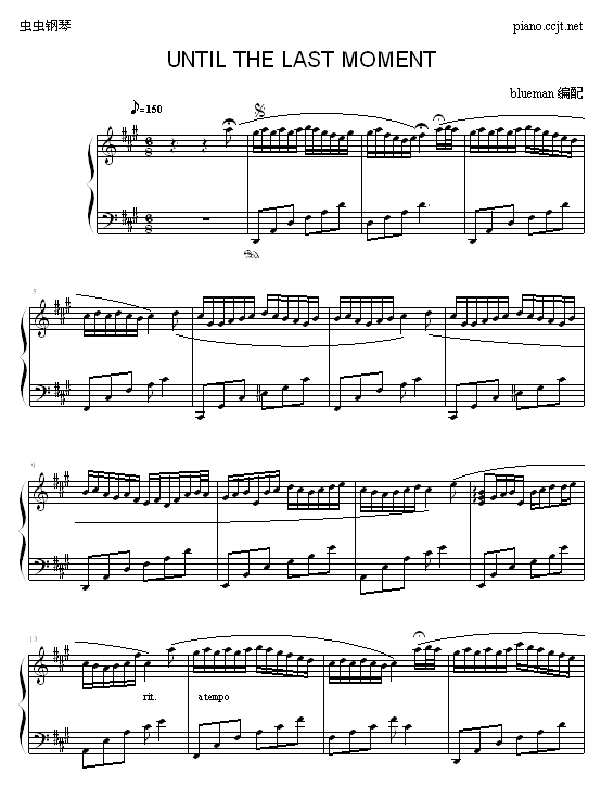 until the last moment钢琴曲谱（图1）
