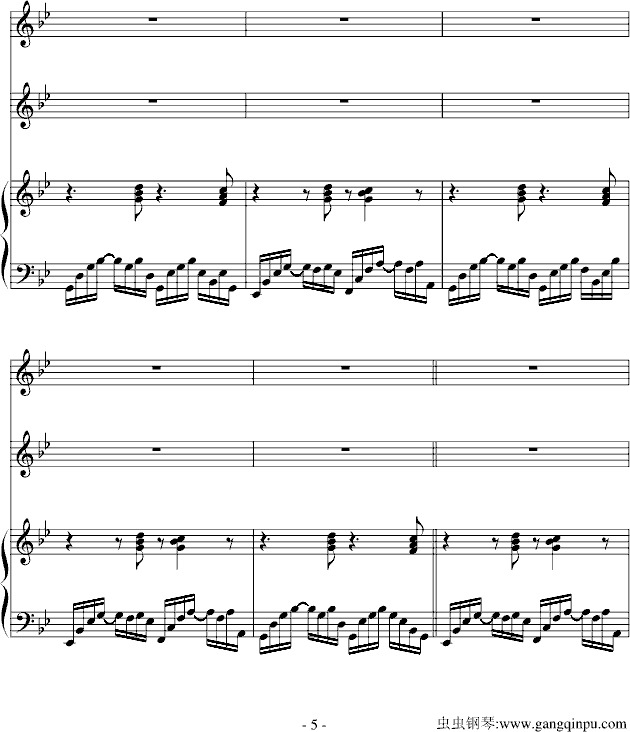 反方向的钟钢琴曲谱（图5）