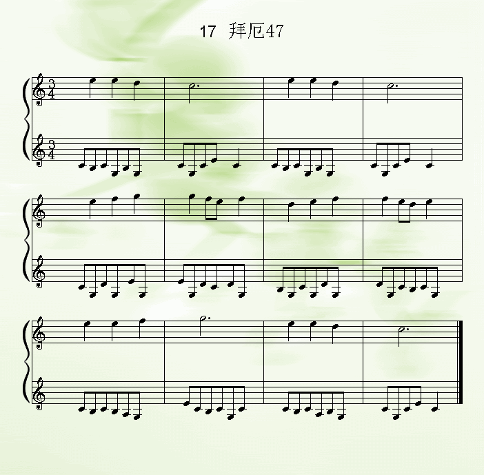 拜厄47钢琴曲谱（图1）