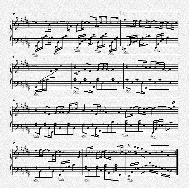 专属天使钢琴曲谱（图2）