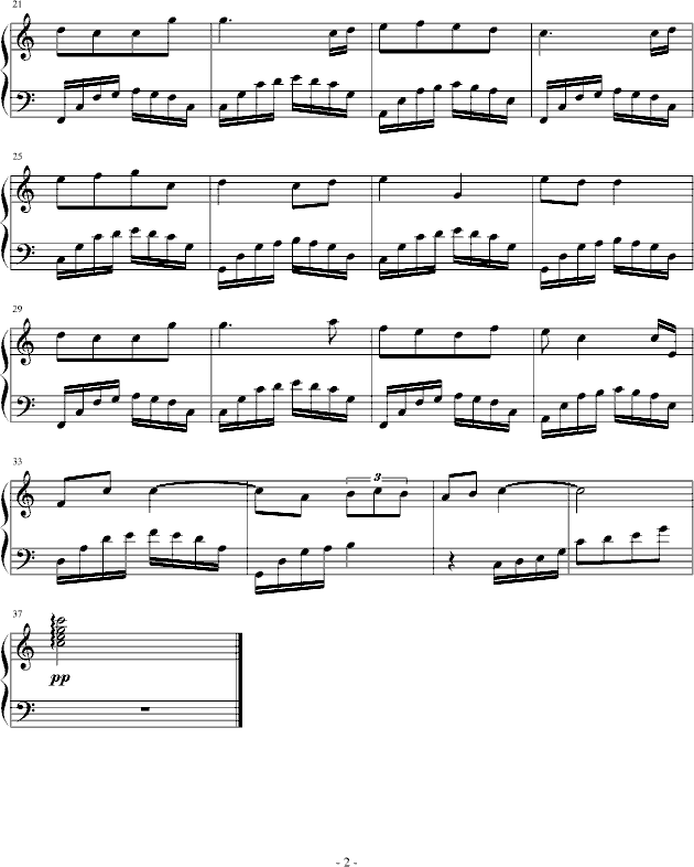 雪落下的声音钢琴曲谱（图2）