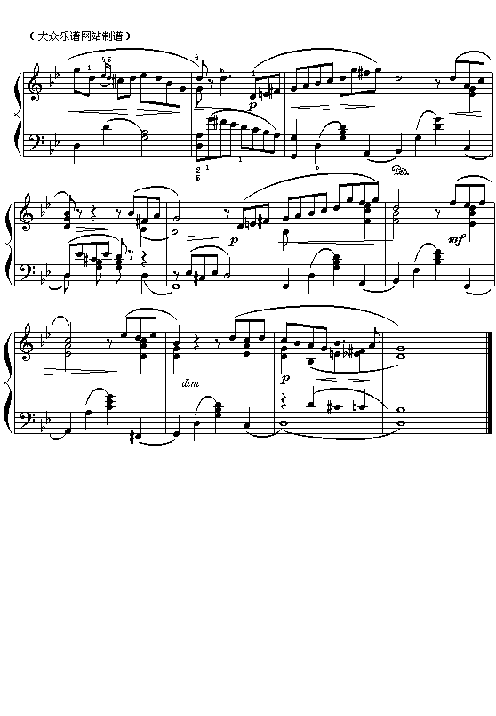 柴可夫斯基：六月——船歌钢琴曲谱（图2）