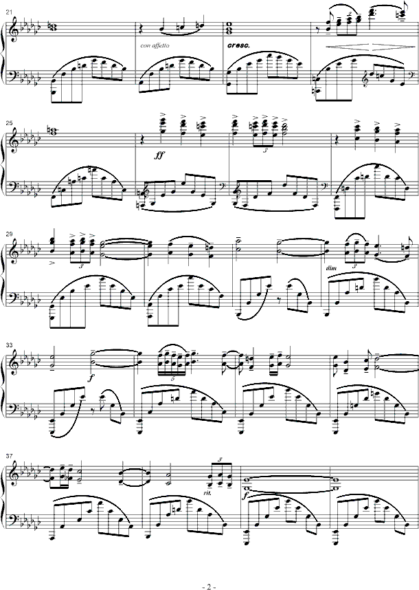 悲歌  Elegie Op3 No1钢琴曲谱（图2）