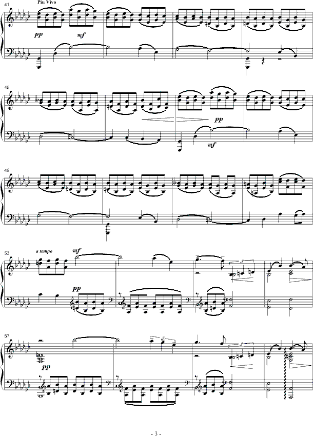悲歌  Elegie Op3 No1钢琴曲谱（图3）