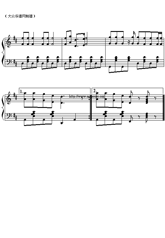圣诞歌曲：铃儿响叮当钢琴曲谱（图2）