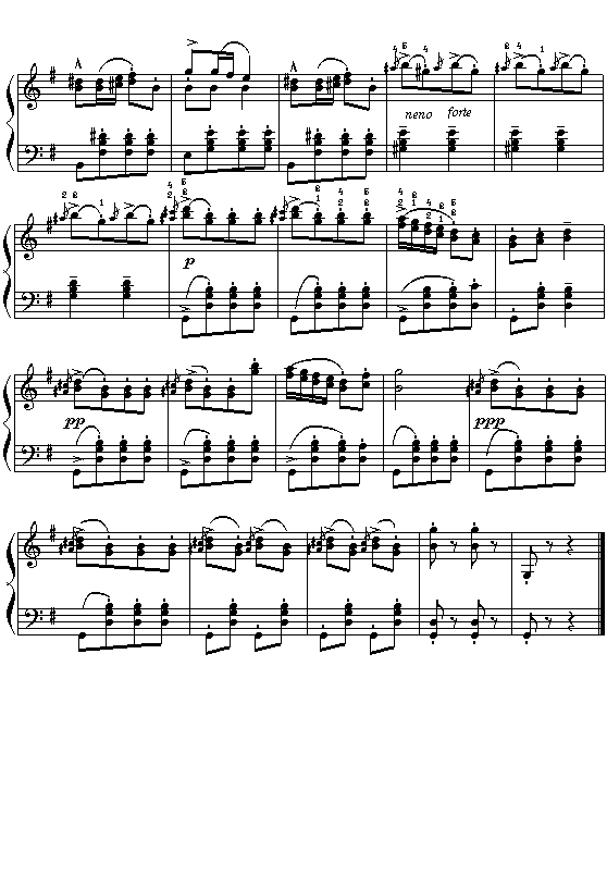 贝多芬：土耳其进行曲钢琴曲谱（图2）
