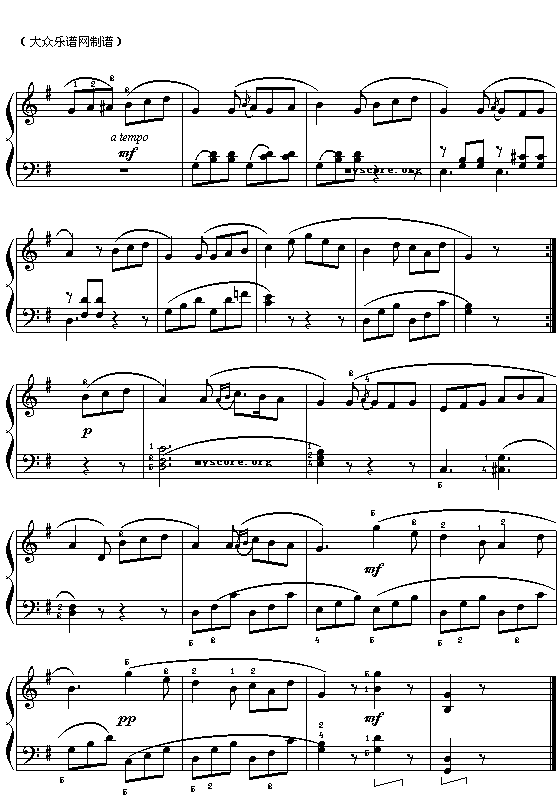 贝多芬：G大调小奏鸣曲之二钢琴曲谱（图2）