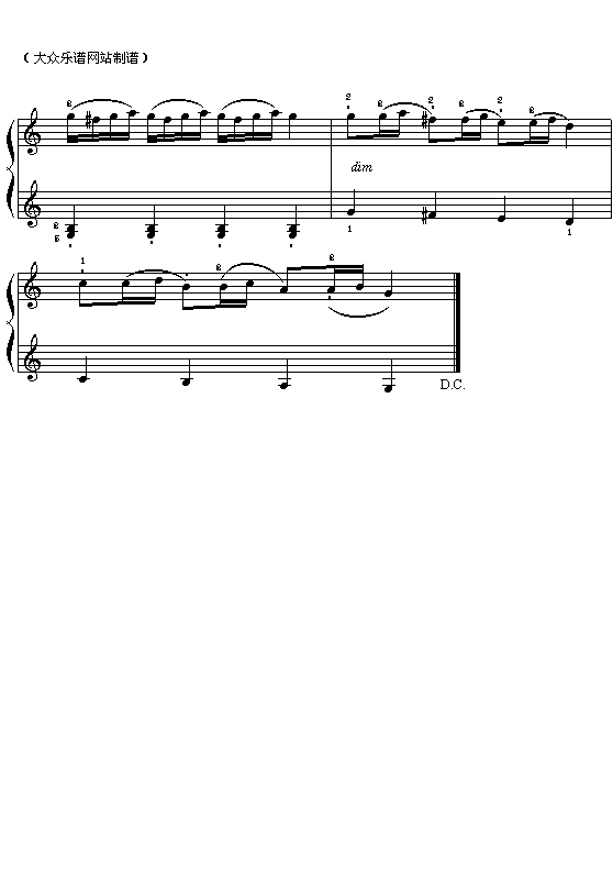 莫扎特钢琴小曲：风笛舞曲钢琴曲谱（图2）