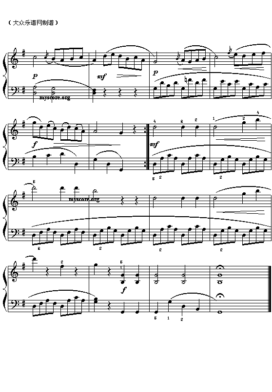 贝多芬：G大调小奏鸣曲之一钢琴曲谱（图2）