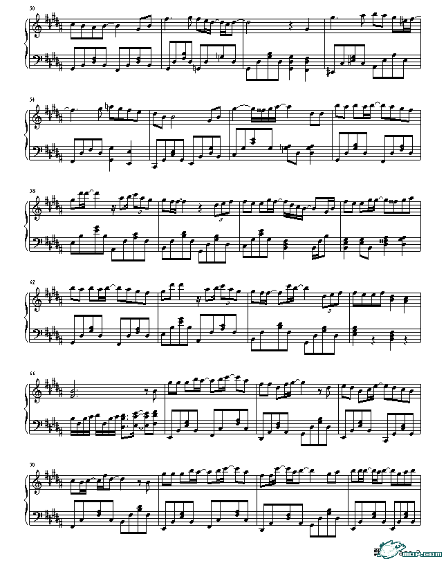 雪之花(中文名飘雪)钢琴曲谱（图3）