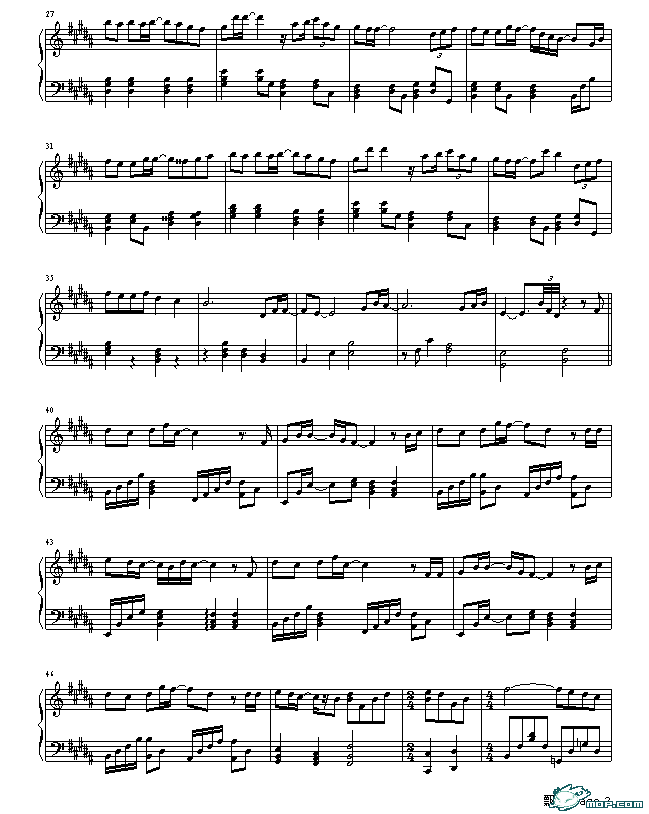 雪之花(中文名飘雪)钢琴曲谱（图2）