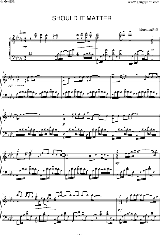 Should It Matter钢琴曲谱（图1）