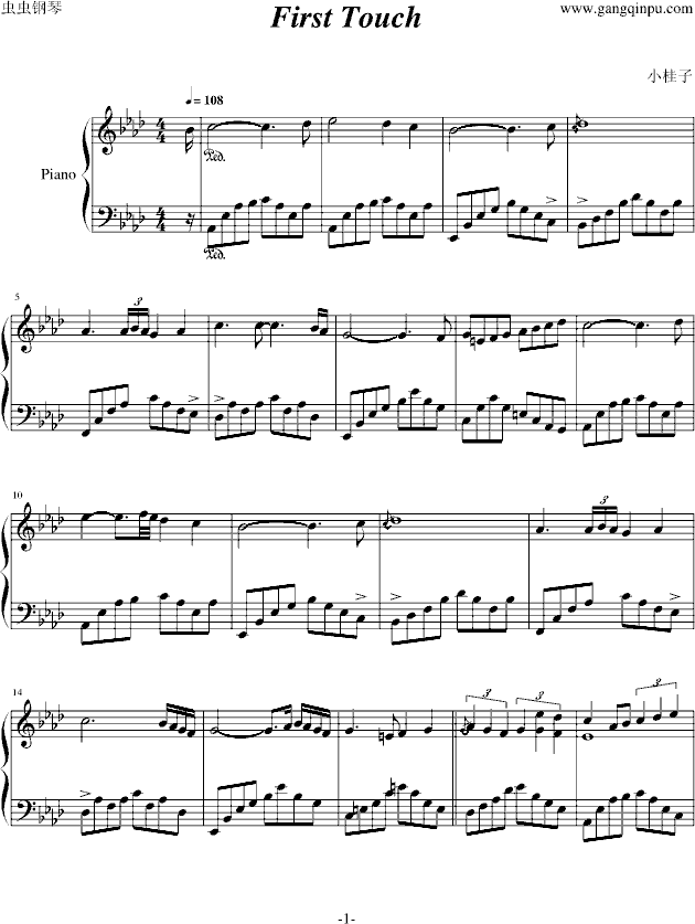 first touch钢琴曲谱（图1）