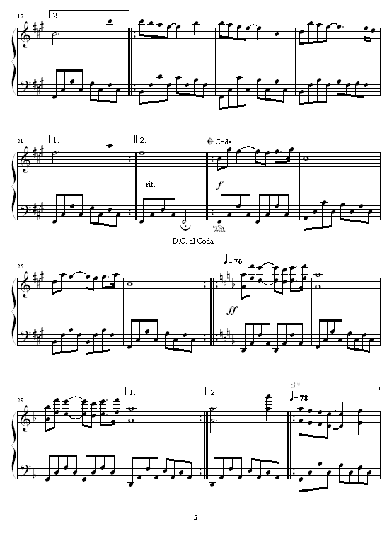 爱尔兰钢琴曲谱（图2）
