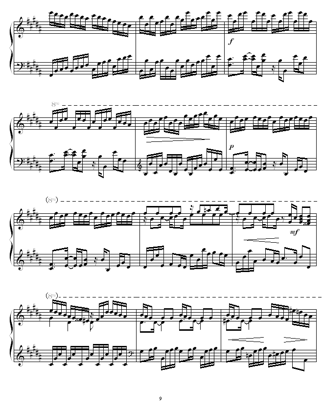 Etude in B Major -圣钢琴曲谱（图9）