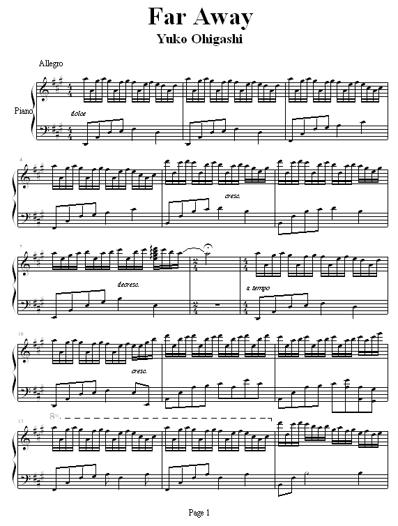 Far Away钢琴曲谱（图1）