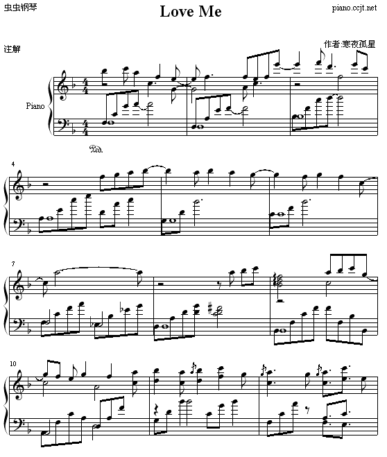 Love me钢琴曲谱（图1）