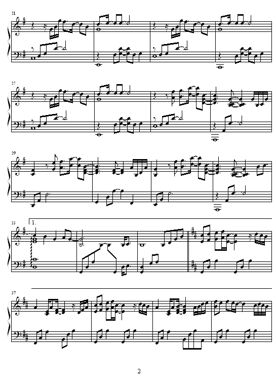 恋がくれたもの钢琴曲谱（图2）