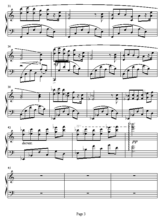 一月雪晨钢琴曲谱（图3）