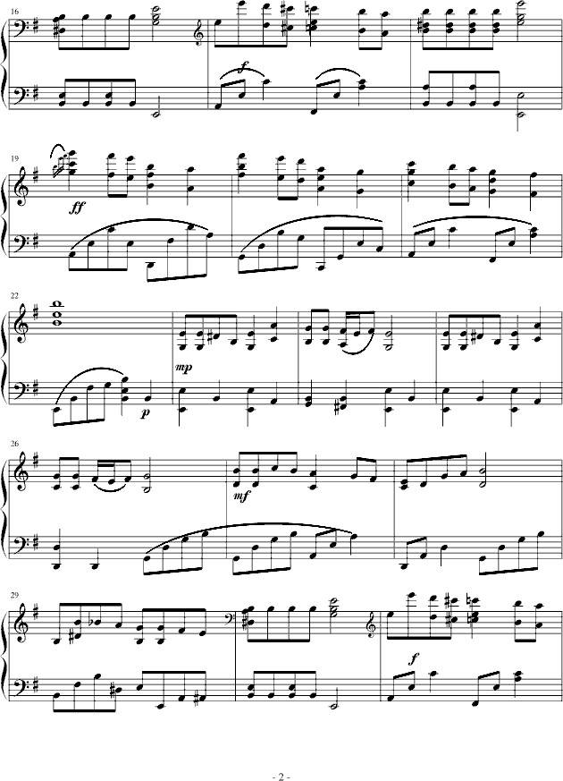 红莓花儿开·下弦月钢琴曲谱（图2）