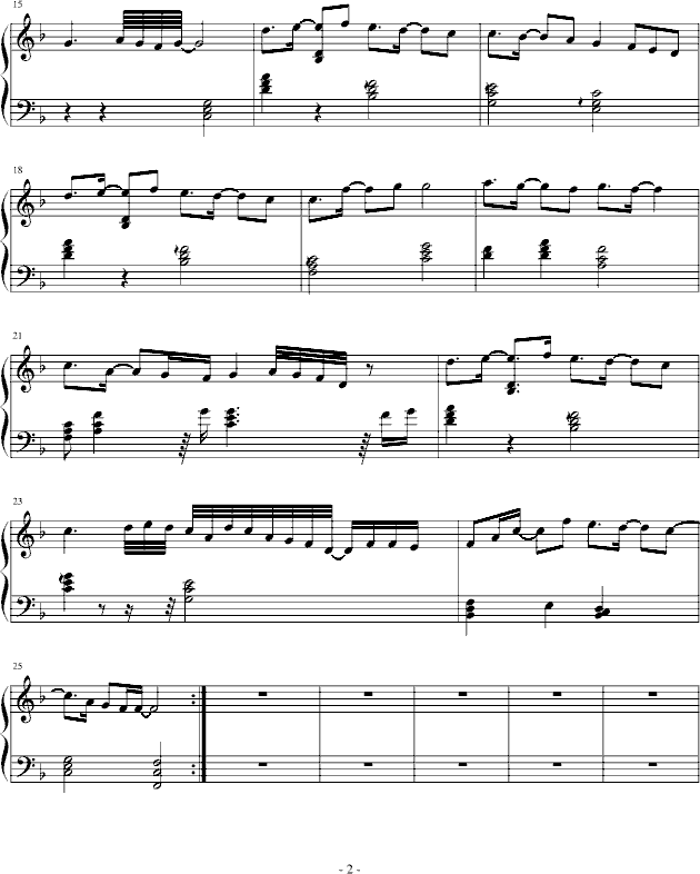 星期六的深夜钢琴曲谱（图2）
