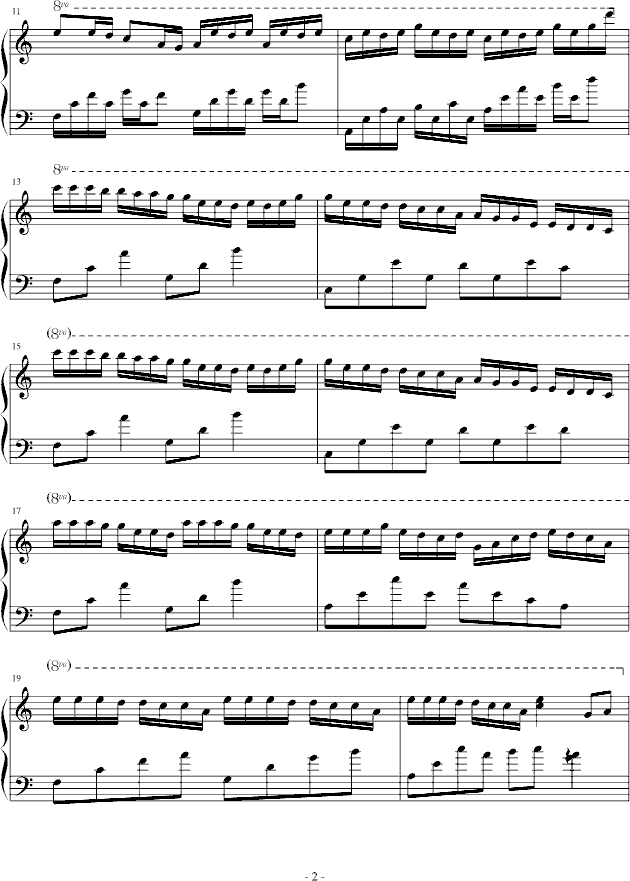 飘散钢琴曲谱（图2）