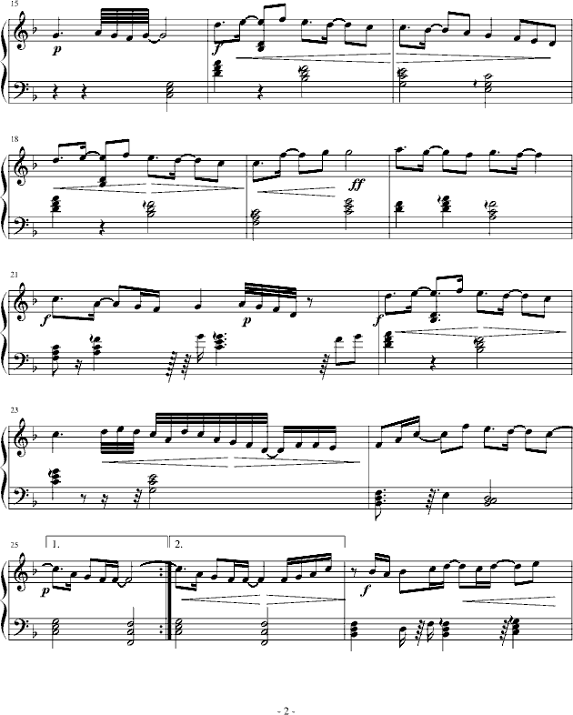 星期六的深夜-（原版）钢琴曲谱（图2）