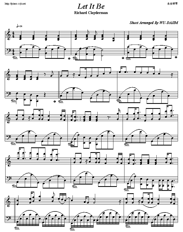 Let it be钢琴曲谱（图1）