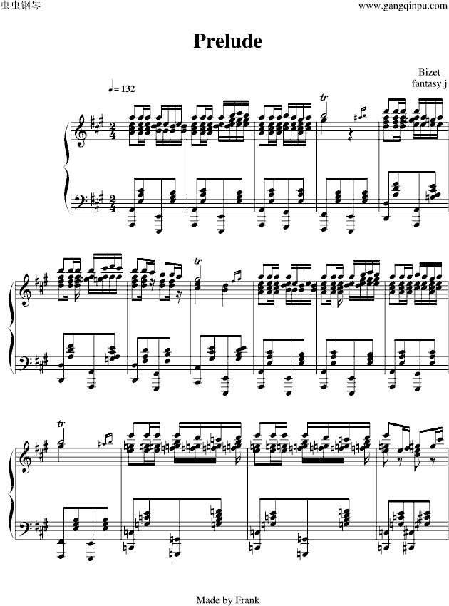 卡门序曲- 难度版钢琴曲谱（图1）
