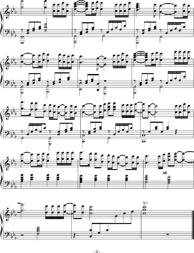 回心转意钢琴曲谱（图4）